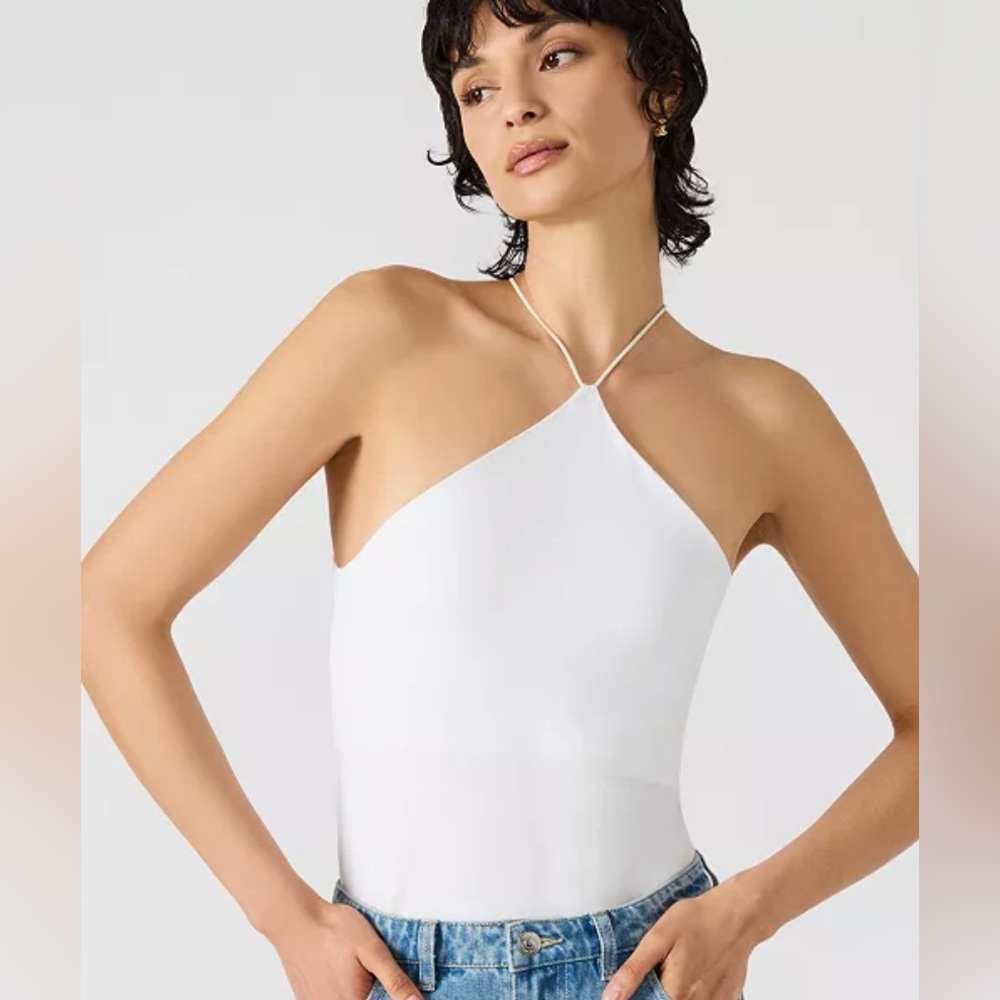 Steve Madden White Linnie Halter Top